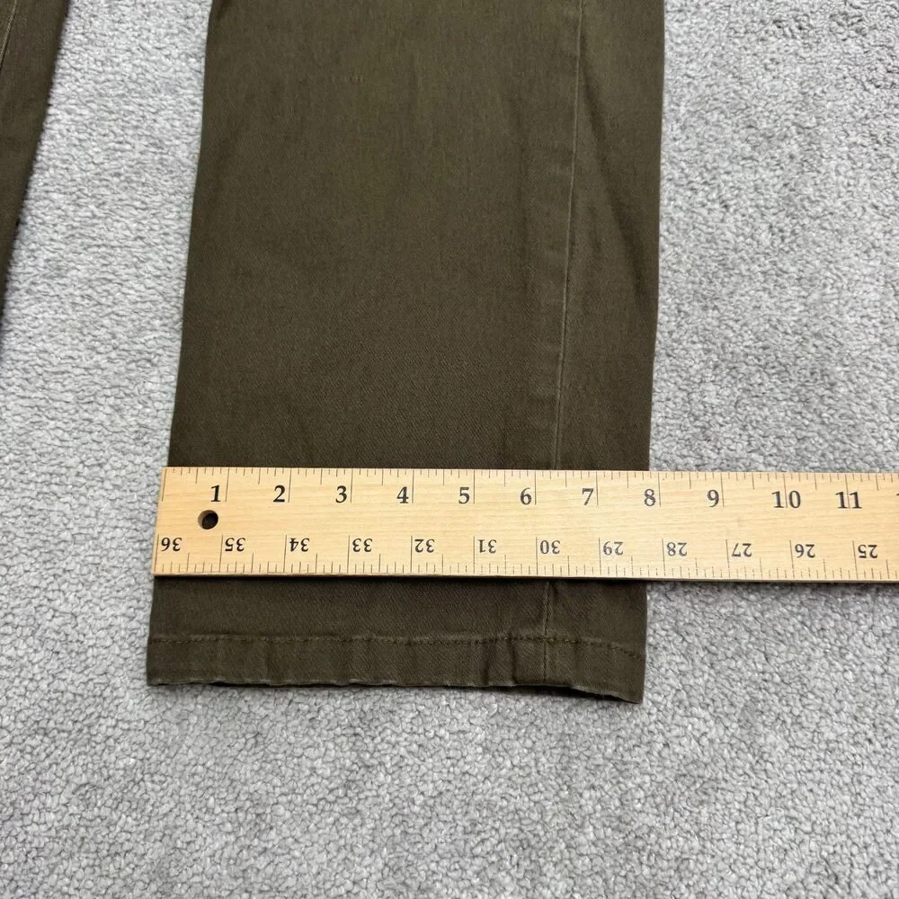 Guess Straight Leg Denim Jeans Mens 36 Olive Green 5-Pocket Casual Stretch 33x28